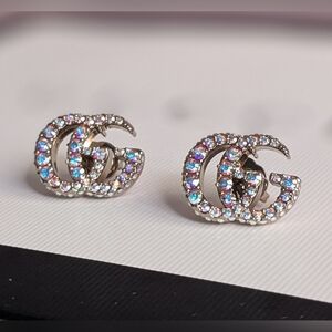 Gucci GG Crystal Embellished Stud Earrings